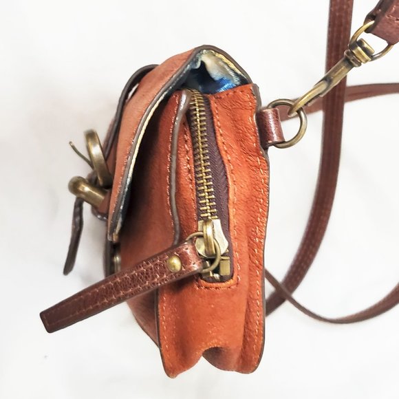 Cynthia Vincent Womens Brown Leather Mini Crossbody Bag Purse - Picture 10 of 10